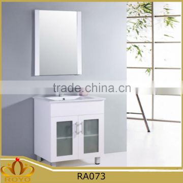 American standard Cheap modern floor mounted PVC mirrored basin bathroom vanity cabinet RA073