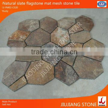 natural slate flagstone mat mesh stone tile