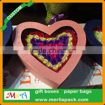Romantic Rose Soap Flower Heart Shaped Box Bathing Rose Bud Flower Soap Petal Box