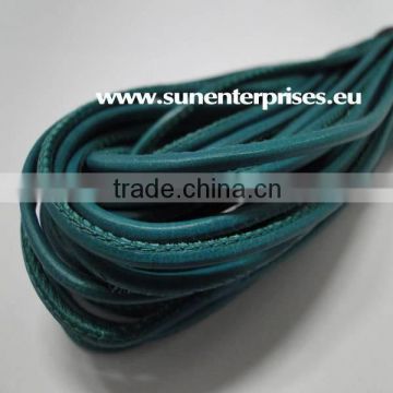 Nappa Leather Cords - plain style - Sea blue - 2.5mm