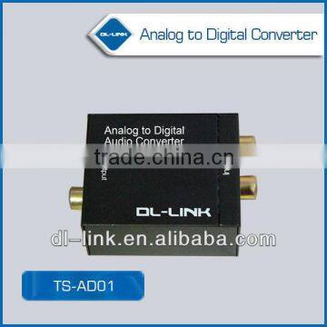 Factory Supply! TS-AD01 5V/1A DC Analog to Digital Optical Coaxial Audio Converter Adapter with 3.5mm & RCA Inputs