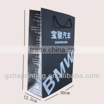 High quality black paper bags with cotton handle wholesale