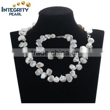 2016 good design keshi freshwater wedding fashion pearl jewelry set