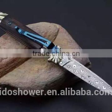 folding knife with flashlight, fox folding french pocket knife