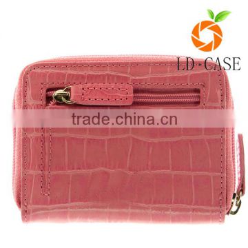 Multi colored Leather Material lady Gender Rfid Wallet with pure handmade