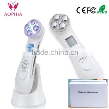 Facial RF/EMS and 6 colors LED therapy beauty instrument