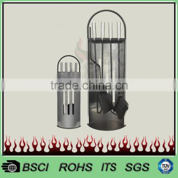 Hot selling modern design s/s panel and handle fireplace tools