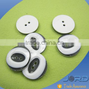 SGS certified wholesale newest fashion 2 hole black and white button,doll fish eye button