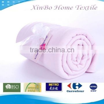 Jiande Discount Soft Pink Two-side Anti-pilling Polar Fleece Baby Rug Blanket/Baby Stroller Blanket