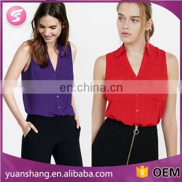 chinese factory custom korean ladies tops new fashion chiffon blouse 2016