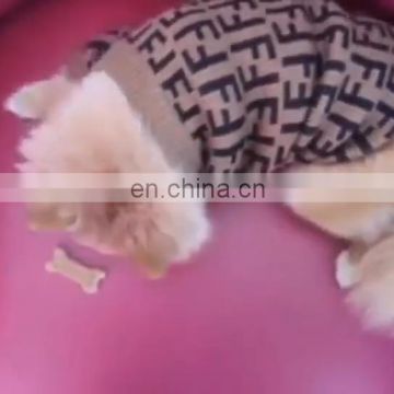 Fashion brand Luxury Brown letters sweaters pet dog warm clothes coat