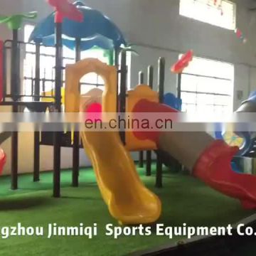 Outdoor plastic games set play set playground equipment tree house theme slide for kids JMQ-G036A