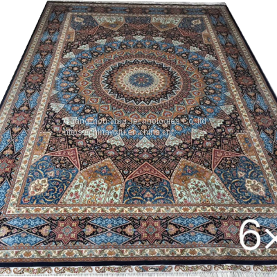 YAMEI handmade silk persian carpet for sale szie 6x9ft