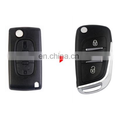 3 Buttons Modified Filp Folding Car Remote Key Shell Case For Peugeot 207 307 407 Smart Car Key
