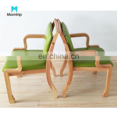 Modern Minimalist Double-Sided Carved Armrest Medical Use Dining Bedside Chair With Comfortable PU Leather Cushion