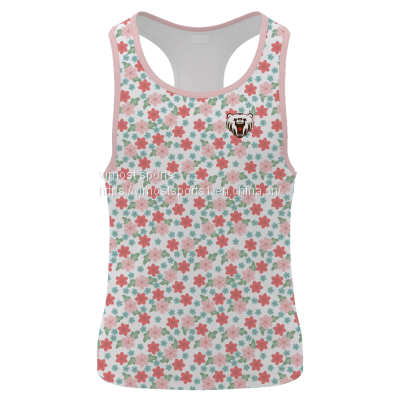 2022 Customized Sublimation Singlet of Red Flowers Pattern