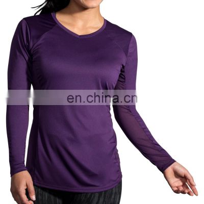 100% Cotton Customized Logo Printed Blank t shirts Wholesale Over sized Plain Women  Long Sleeve T-shirt