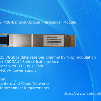 200G QSFP28-DD SR8 HW&Cisco&Juniper Compatible 200GBASE-SR8 QSFP-DD 850nm VCSEL 100m DOM MPO-16 MMF Optical Transceiver Module.
