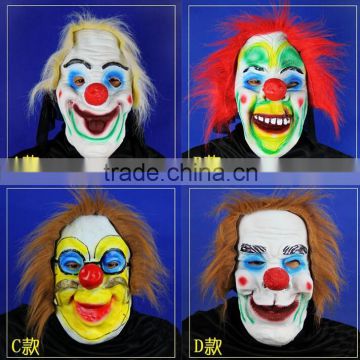 Wholesale 4models funny masks for adult Carnival halloween Green latex mask clown for sale