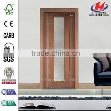 JHK- 010 Double Solid Wood Glass Bathroom Pocket Interior Doors