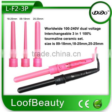 Top Quality 3 In 1 Interchangeable Ceramic Wands Hair Curlers