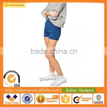 China Manufacturer Apparel Sexy Cotton Denim Fabric High Waist Hot Pant Shorts For Women