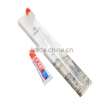 Transparent hotel toothbrush disposable toothbrush with toothpaste