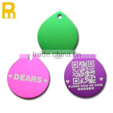 2015 blank anodized aluminum qr code pet tags with package