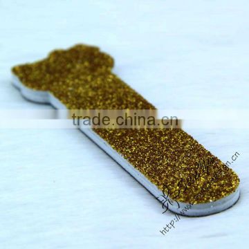 Gold shiny glitter nail file