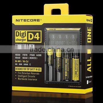 The Authentic Sysmax Nitecore D4 digital LCD Battery charger the best intelligent 18650 26650 rechargeable battery charger