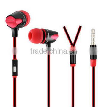 Stereo flat wire earbuds /earphone with mic