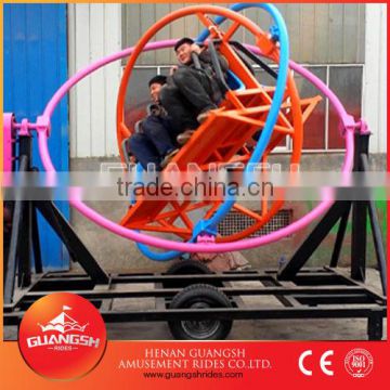 Promotional Sale ! playground carnival rides 6 seats human gyroscope trailer mounted amusement ride