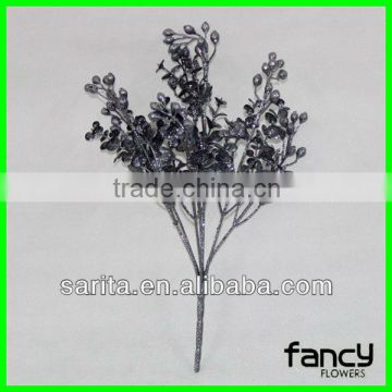 2013 popular good quality 7 branches black artificial plants wholesale
