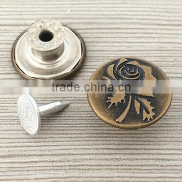 Custom 3D Flower Copper Denim Button