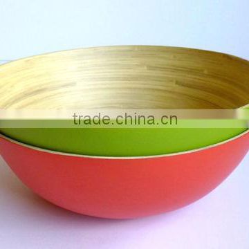Hottest selling eco friendly multi-color bamboo salad bowl made in vietnam