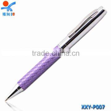 Genuine leather pen metal leather pen for lady