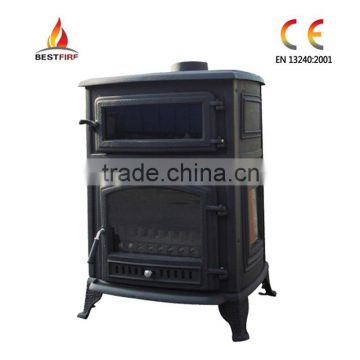 Traditional design cast iron multifuel burning oven