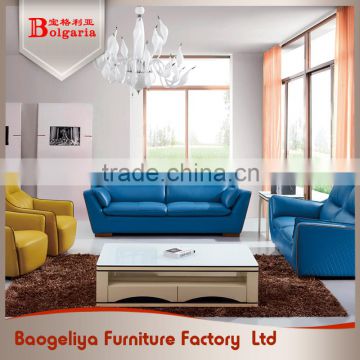Classical design luxury modern yellow dubai leather sofa furniture