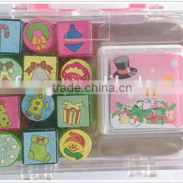 rubber stamps merry chrismas set for children