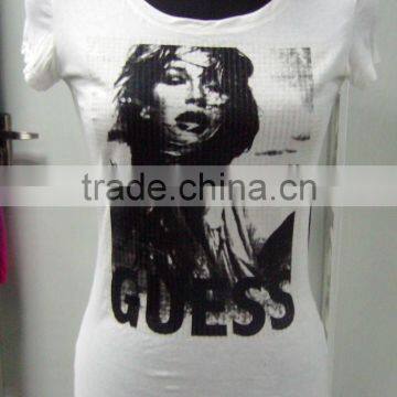 beautiful design printed ladies' t-shirt