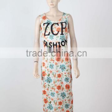 OEM Service Supply Type Lady Long Dress New Fashion Summer Dress Printing