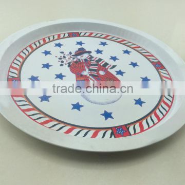Top Grade And Large Round Metal Tin Food Serving Tray