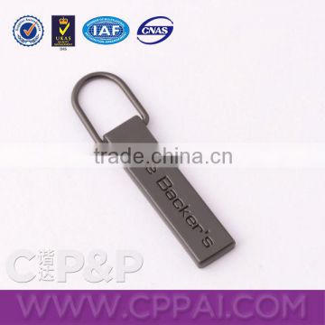 Clarity customer logo pearl gun plating color of custom zipper pull metal puller