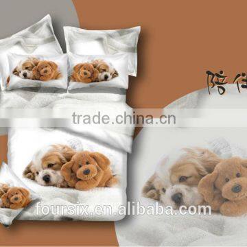 combed cotton 3D reactive printed sheet bedding set 3pcs