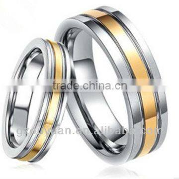 2013 New Products for , fashion accessories for men, Tungsten carbide ring with 18k Gold