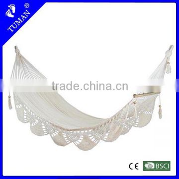 Princess thick lace fringe Hammock with wooden support
