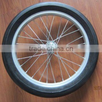 16 inch heavy duty bicycle flat free tires rubber wheel