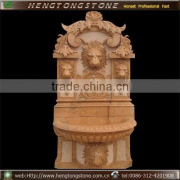 Marble Wall Water Fountain with Lion Head