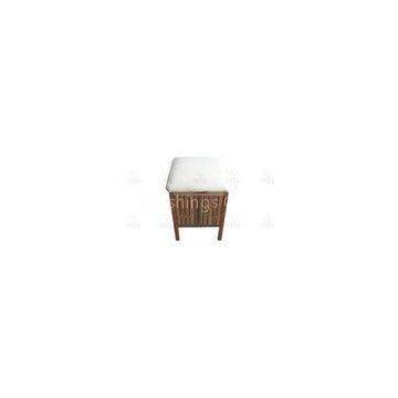 Modern Solid Wood Bathroom Furniture Walnut Storage Stool With Lid