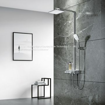 IT-H005 thermostat controlled shower valves #304 SS Ating shower sets rectangle top Shower with washing faucet